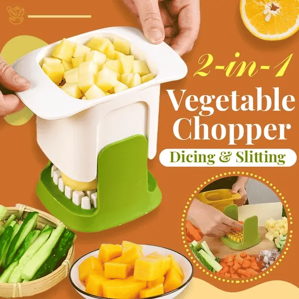 🎁2-in-1 Vegetable Chopper Dicing & Slitting